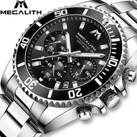 MEGALITH-Reloj de pulsera deportivo para Hombre, cronógrafo de lujo, resistente al agua, 8046