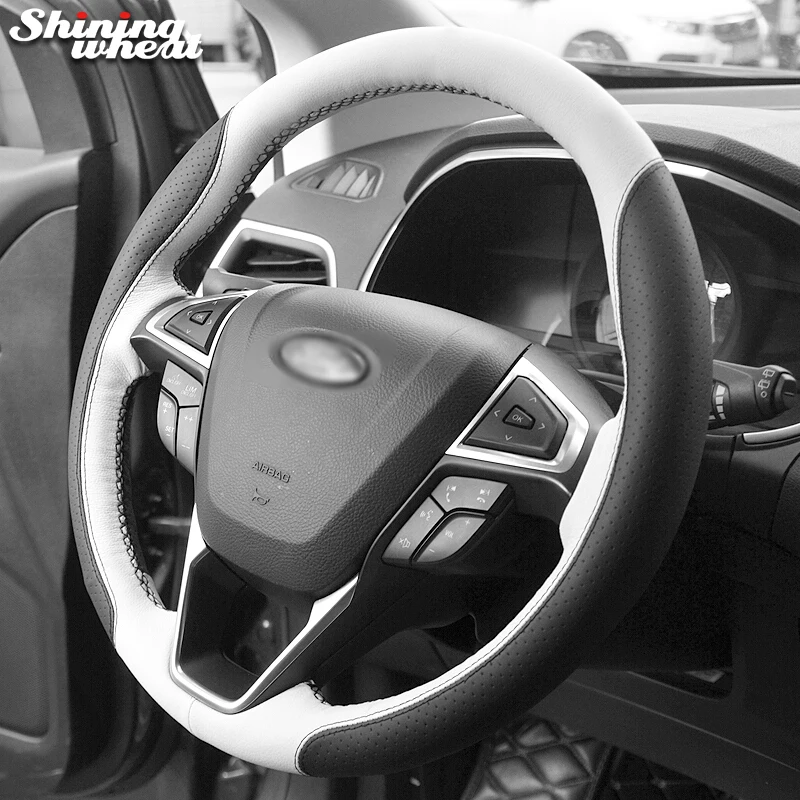 For Ford Fusion Mondeo 2013-2018 Black titanium Inner Steering wheel cover trim