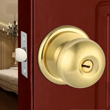 

Free Shipping Gold Silver High quality Indoor Room Ball Type Bedroom Door Knob Lock