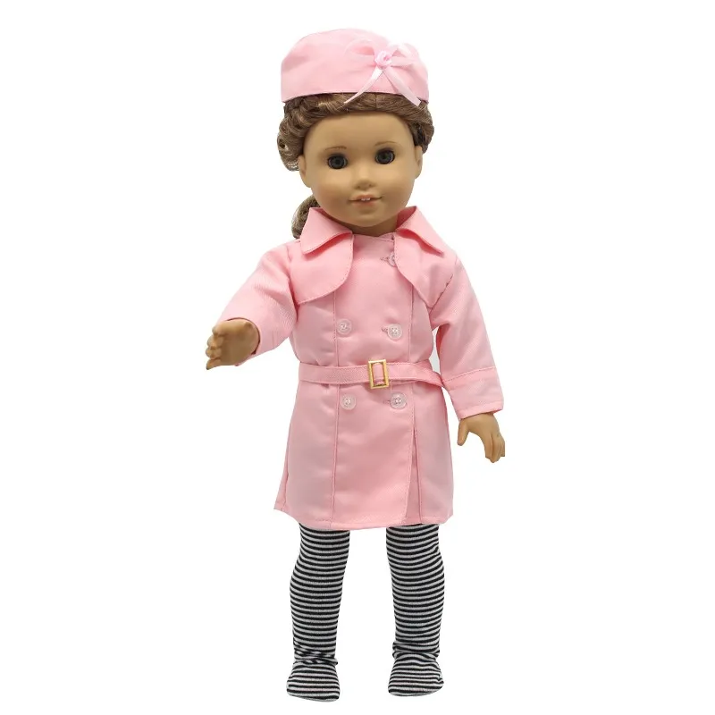 18 дюймов девушка кукла аксессуары Розовая стюардесса Униформа костюм куклы одежда для 18 дюймов куклы MG-203