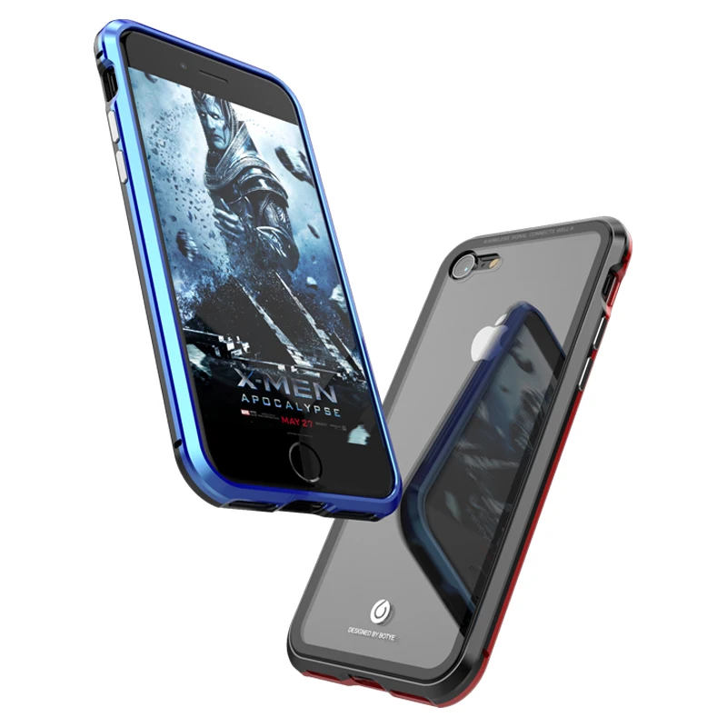 Magnetic Adsorption Case For Iphone X 8 7 Plus Clear Tempered Glass + Built-in Magnet Case For Iphone 10 Metal Ultra Cover Back  (10)