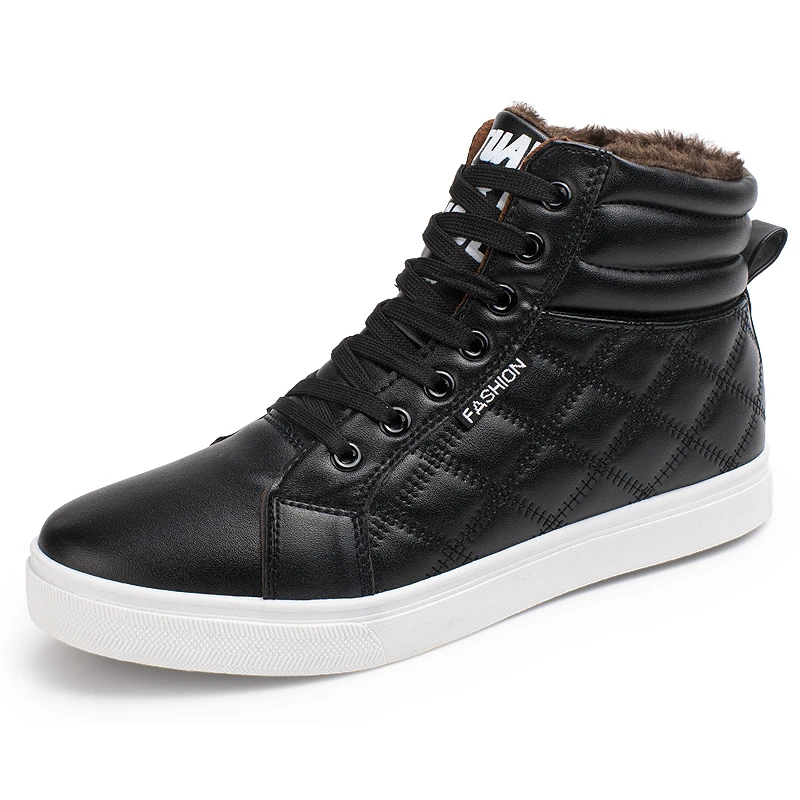 

Winter shoes Mens Boots Men winter boots Botas Hombre Fur Lace Up Warm ankle Boots For Men 2018 Fashion Black Blue Yellow