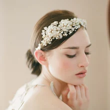 Handmade Mulheres de Noiva Alfinetes de Cabelo Da Moda Acessório Headband Da Flor Branca de Cristal Bandas Acessórios Do Casamento Romântico O001