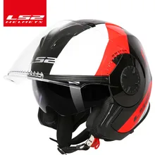 Новое поступление LS2 OF570 винтажный мотоциклетный шлем с открытым лицом с двумя шапками сменный локомотив ретро мотоциклетный шлем для скутера