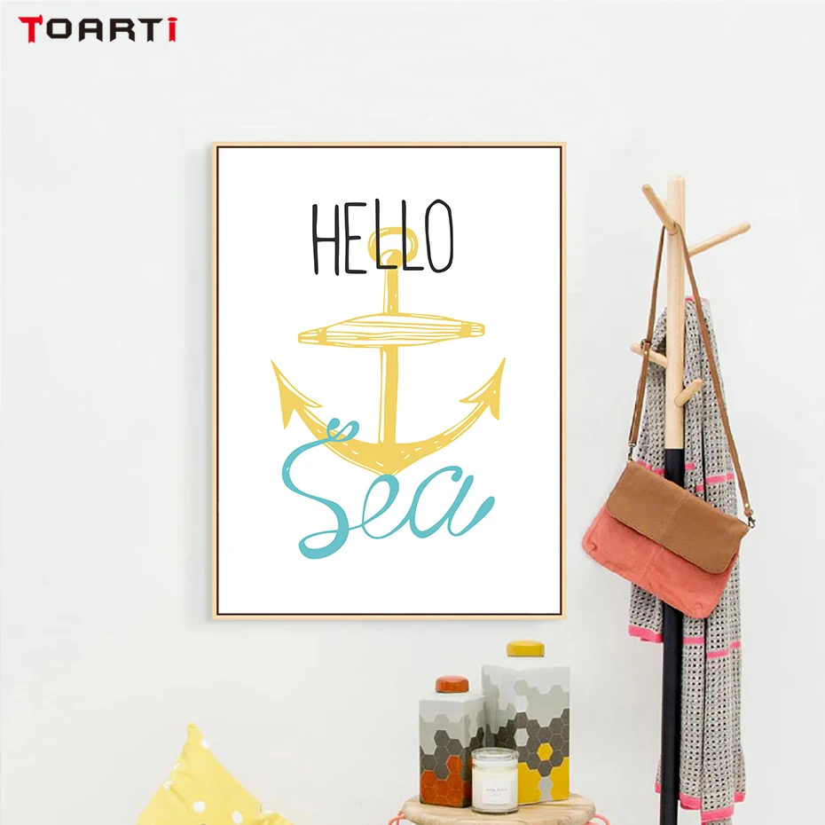 Cartoon Anchor Ship Wall Art Painting  (3)