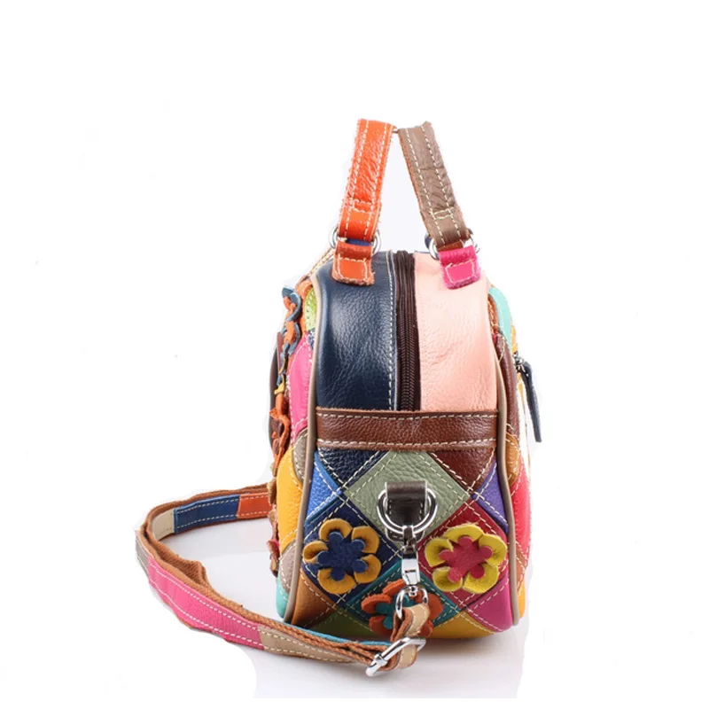 Женская сумка через плечо из натуральной кожи с цветочным принтом|genuine leather