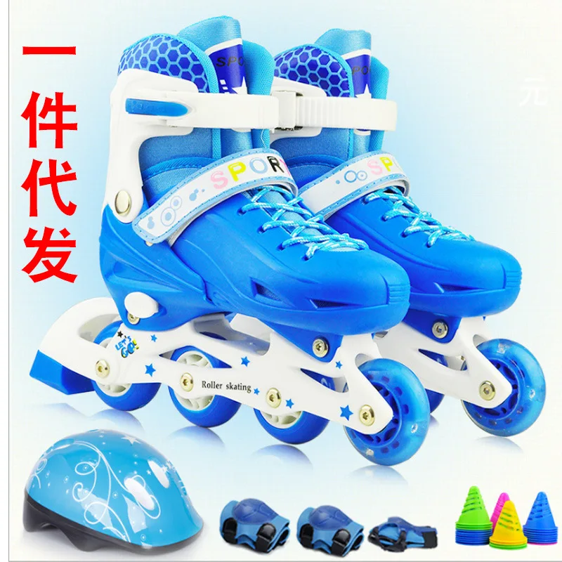 

Children's skates full set flash inline skates roller skates skates adjustable