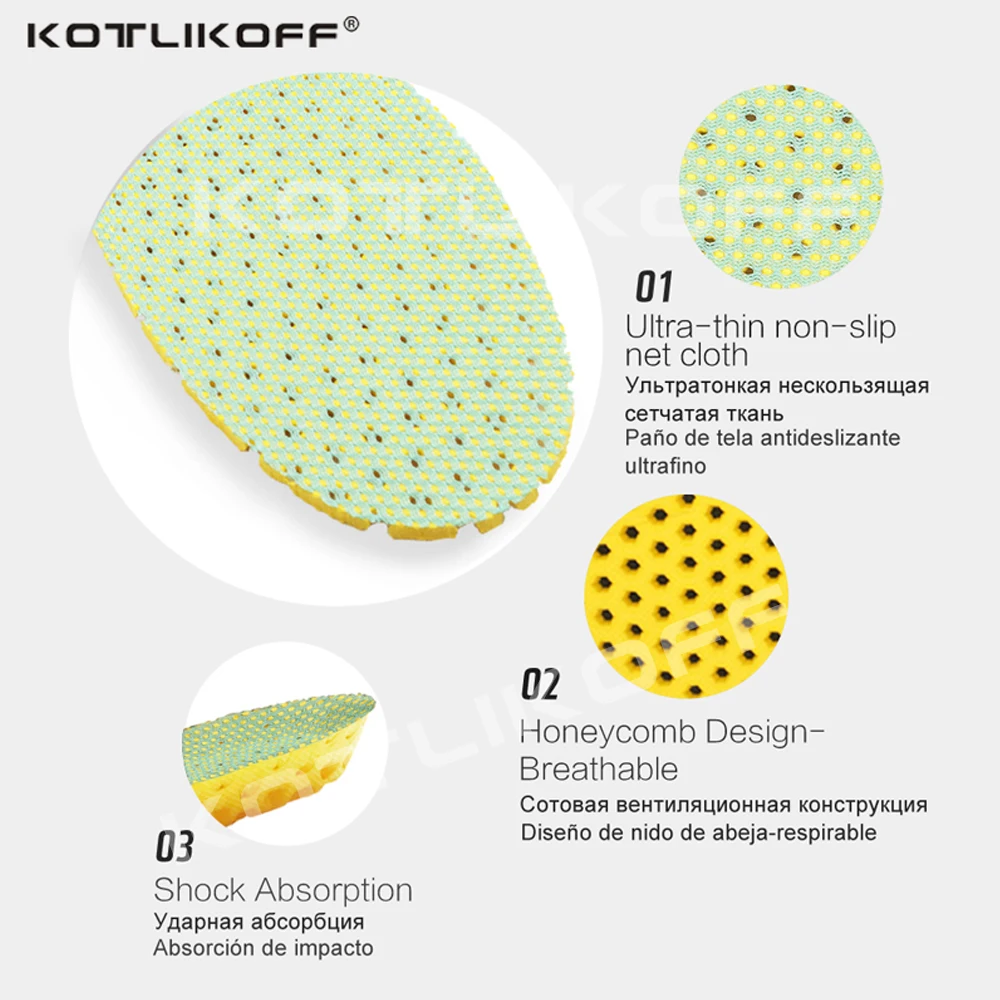 KOTLIKOFF Shoes Accessories Insoles Orthopedic Memory Foam Sport Arch Support Soft Pad Insert Woman Men Feet For Running Shoes