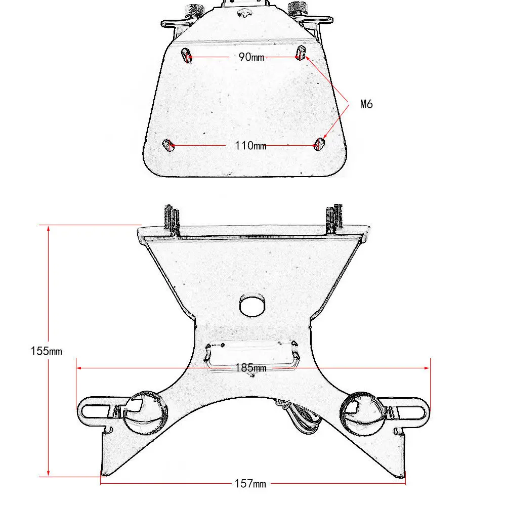 Tidy Tail Fender Eliminator номерной знак держатель кронштейн светодиодный светильник для Yamaha YZFR3 YZFR25 FZ03 MT03