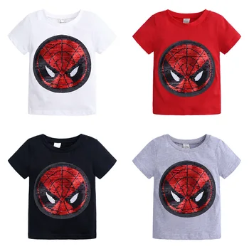 

Summer Baby Clothing Boys T-Shirts 1pcs Children Magic Sequin Reversible Cotton Casual Fashion T Shirt Kids Tops Tee