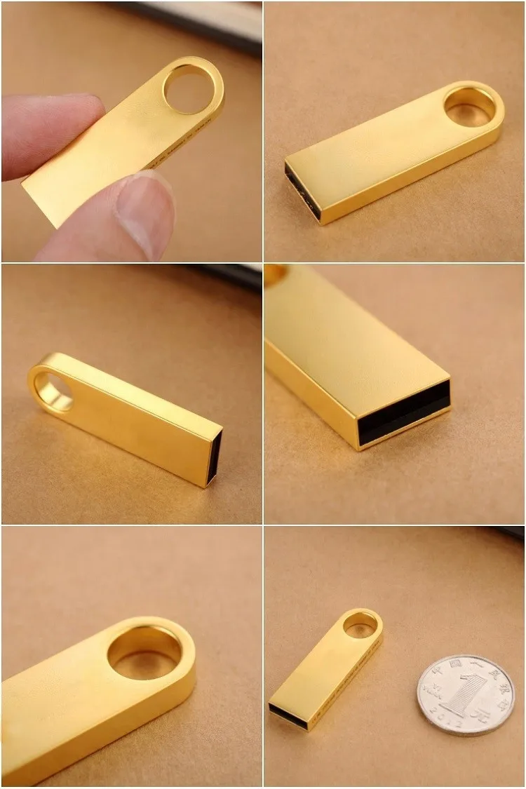Высокое качество стали мета водонепроницаемый USB флэш-накопитель Флешка золото/серебро флэш-накопитель USB 2,0 64 ГБ 32 ГБ 16 ГБ 8G 4G Mini