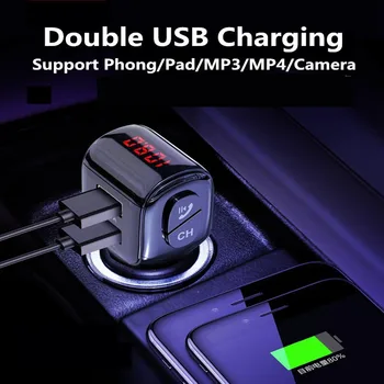 

CHUNMU Car Bluetooth MP3 Player Manufacturer Card Smart Car Bluetooth Receiver Kit FM transmitter Support Car Charging 2 USB