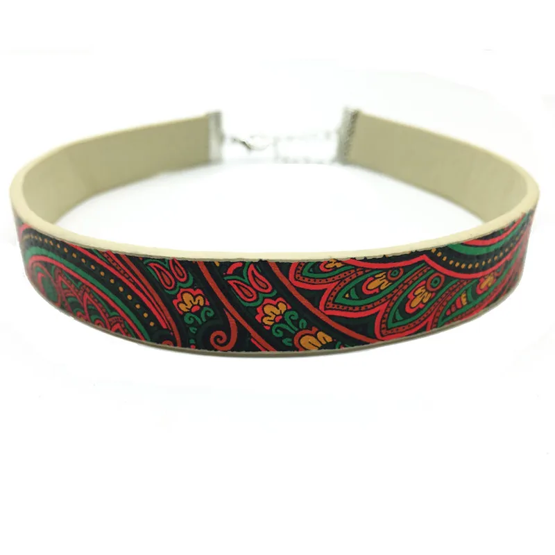 2017 Этническая Цветок Кожа Multicolors Chokers Ожерелья для Женщин Воротник Аксессуары Bijoux