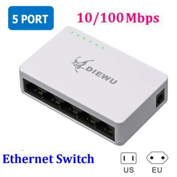 

5 Port Ethernet Switch Network Switch 100Mbps Desktop Switch Fast Ethernet Network Switcher LAN hub Full/Half duplex Exchange