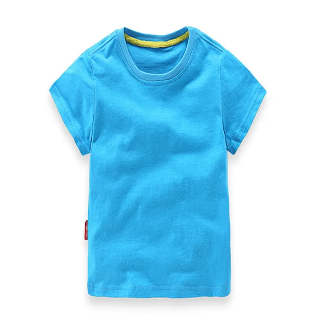 Boy t Shirts for Children Cotton Summer 2017 Solid Color T Shirts for