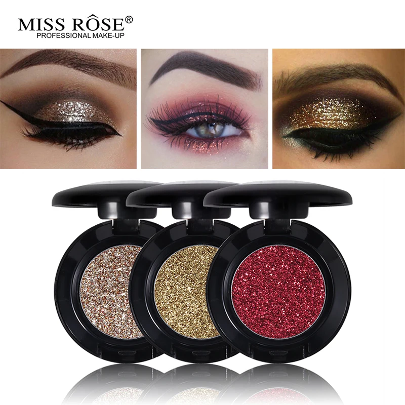 

Miss Rose Diamond Glitter Eyeshadow 24 Colors Single Palette Illuminator Makeup Shimmer Metal Eye Shadow Shine Pigment Cosmetics