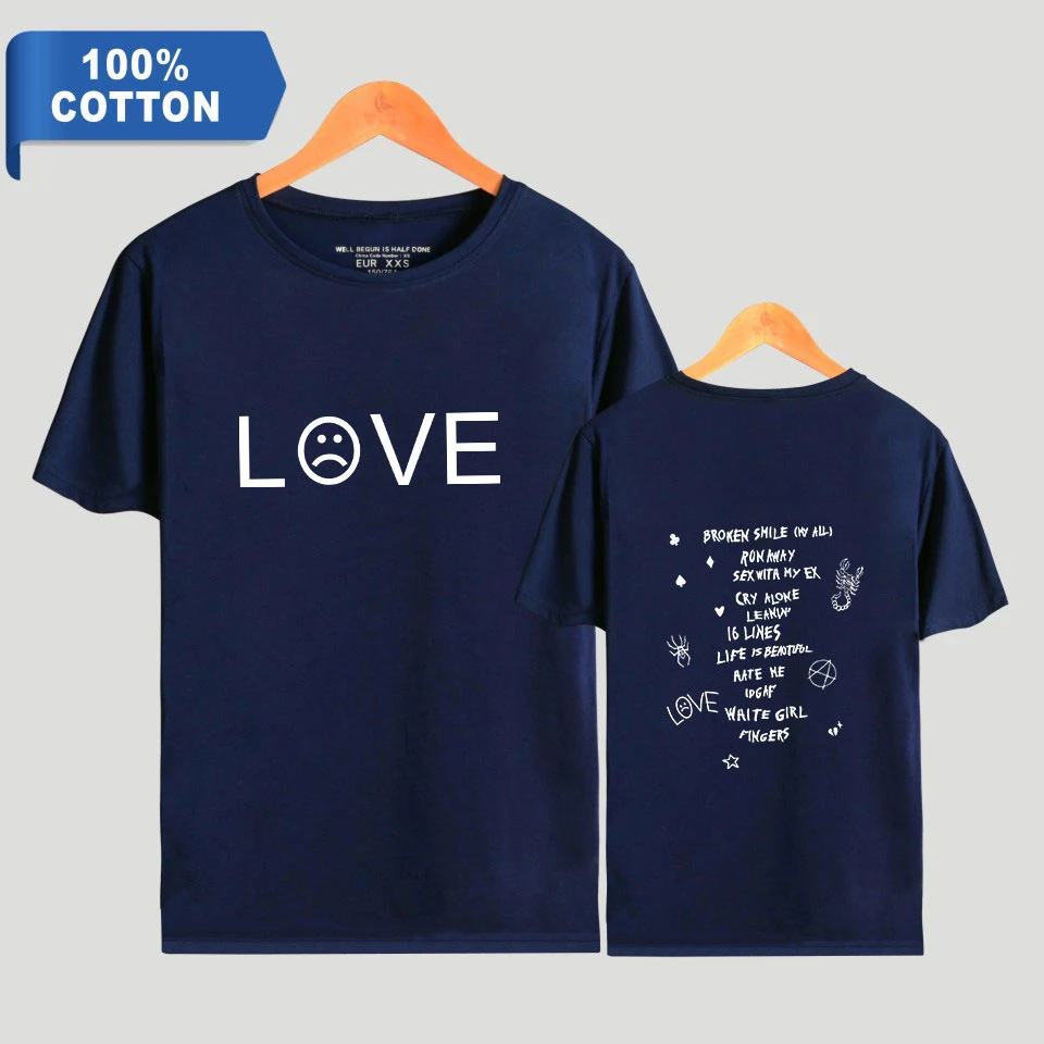 

Lil peep harajuku Kpop T Shirt 100% cotton T-shirts Men womens Skateboard Tee Boy Skate Tee shirt hot sale Tops