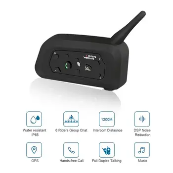 

single V6Pro 1200M for Motorcycle Helmet Moto Intercom Headset Motorcycle Helmet Walkie-talkie Duplex Riding Walkie-talkie