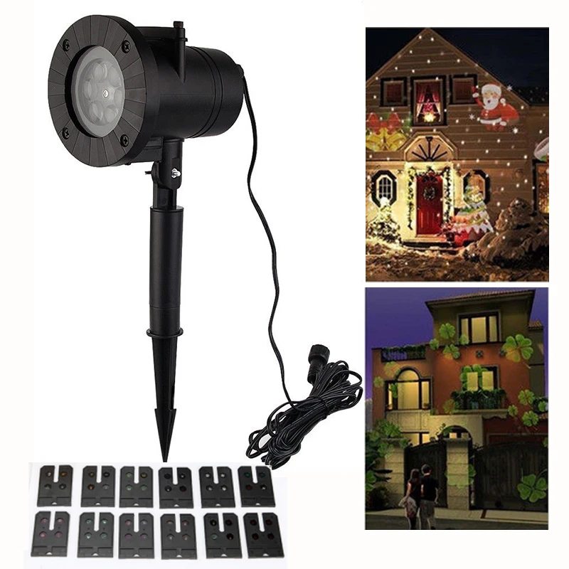 Kopen Waterdichte IP65 Kerst Laser Sneeuwvlok Projector Lamp Outdoor LED Moving sneeuw Projector Lichten Thuis Tuin Xmas