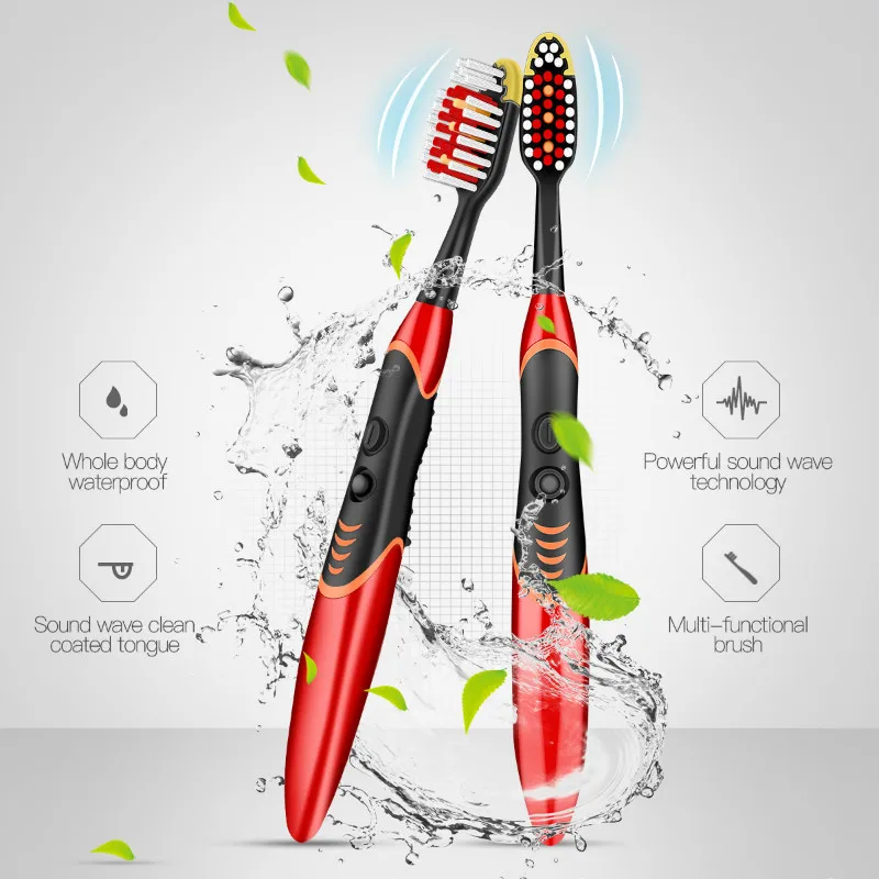 Teeth Deep Cleaning Electric Toothbrush Battery Powered Sonic Wave