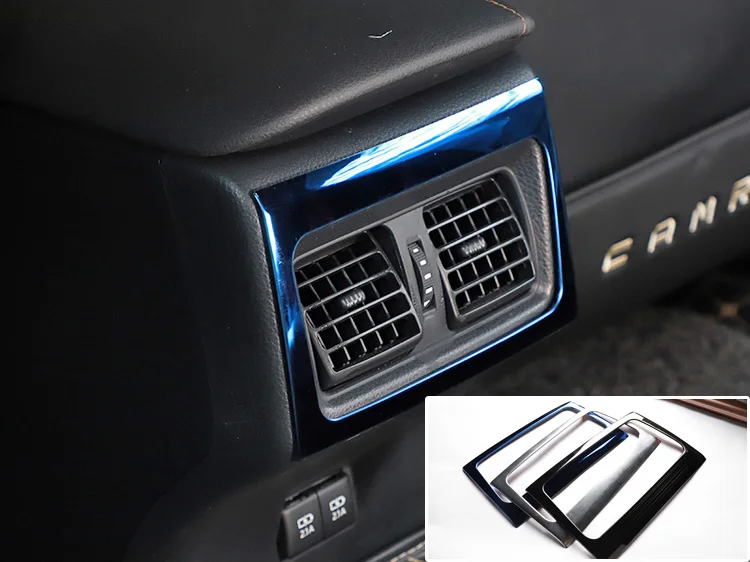 Для Toyota Camry XV70 Автомобильная задняя консоль кондиционера Выходная крышка декоративная отделка подходит только для масляной модели - Название цвета: Blue