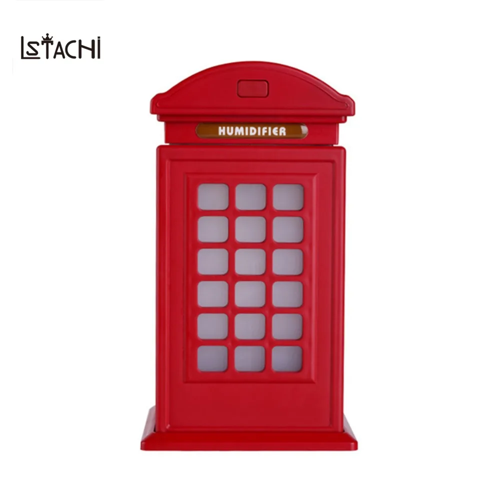 

LSTACHi DC 5V USB Air Humidifier Aromatherapy Essential Oil Diffuser with LED Light Telephone Booth Shape Ultrasonic Mist Maker