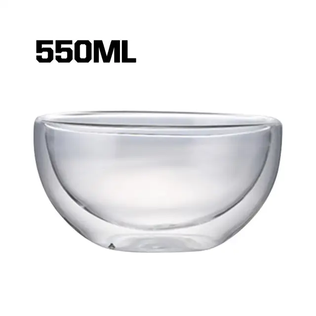Double Layer Heat resistant Borosilicate Glass Bowl Salad Bowl Heat