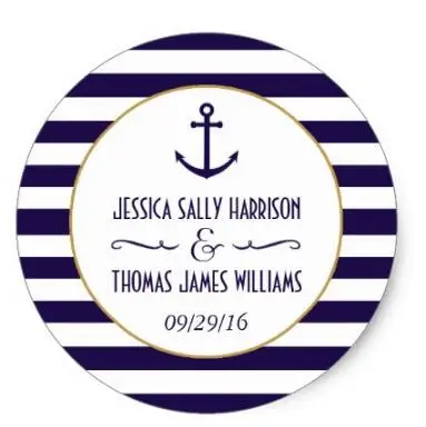 1 5inch Nautical Navy White Stripe Anchor font b Wedding b font font b Favor b