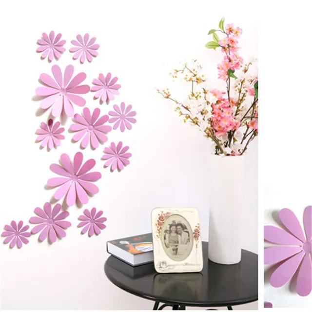 3D Flowers Stickers Wallpapers for living room Wall Stickers Home DIY