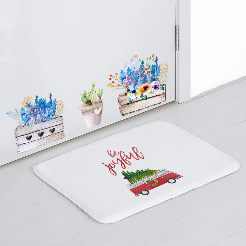 11 Merry Christmas Celebration Carpet Plant Leaf Fruit Christmas Tree Stockings Cartoon Coral Floor Decoration Room Corridor Carpet - Цвет: 11