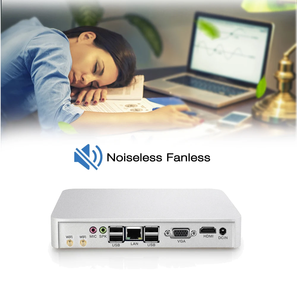 Esperanza Mini PC Intel Celeron N3150 J1900 quad-core Mini computadora Celeron N2810 Windows 10 HDMI WIFI USB TV caja de la PC de escritorio