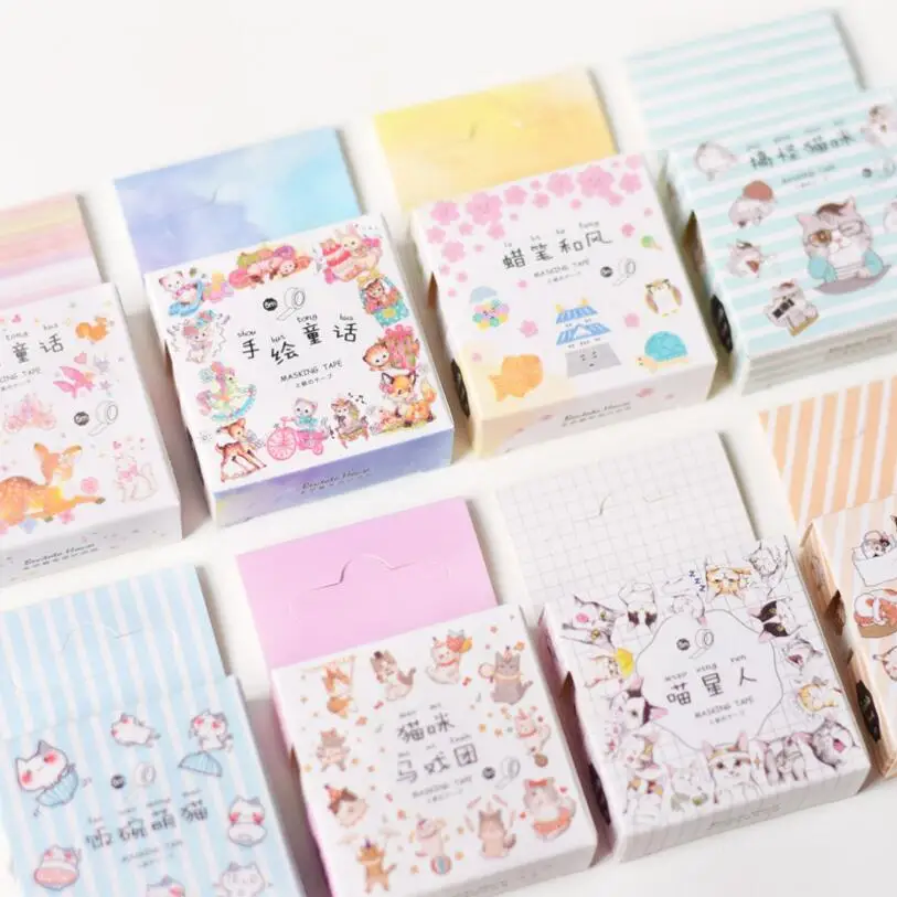 

1 pcs DIY Paper Japanese Washi Masking Tapes Planet Alice Cat Dogs Decoration Adhesive Tapes Scrapbooking stickers 15mm*5m
