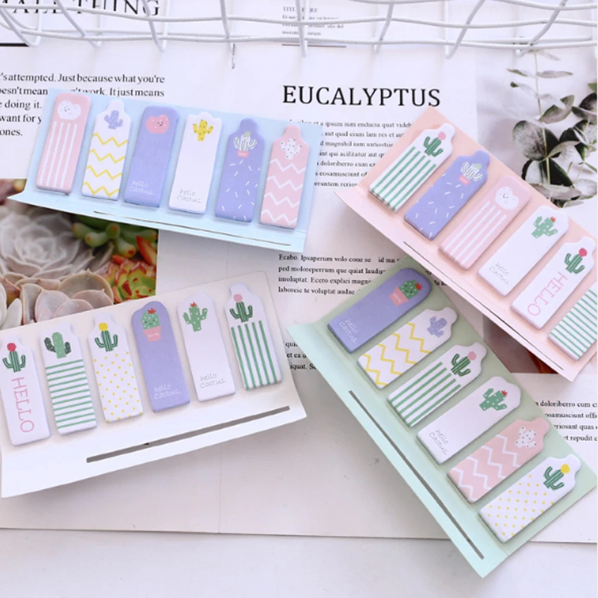 

2pack /lot Cactus Self-Adhesive N Times Memo Note Message Post Marker Label School Supplies