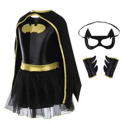 Платье-пачка с маской и накидкой для девочек с суперменом и Бэтменом, детское платье-пачка на Хэллоуин, Рождество, день рождения