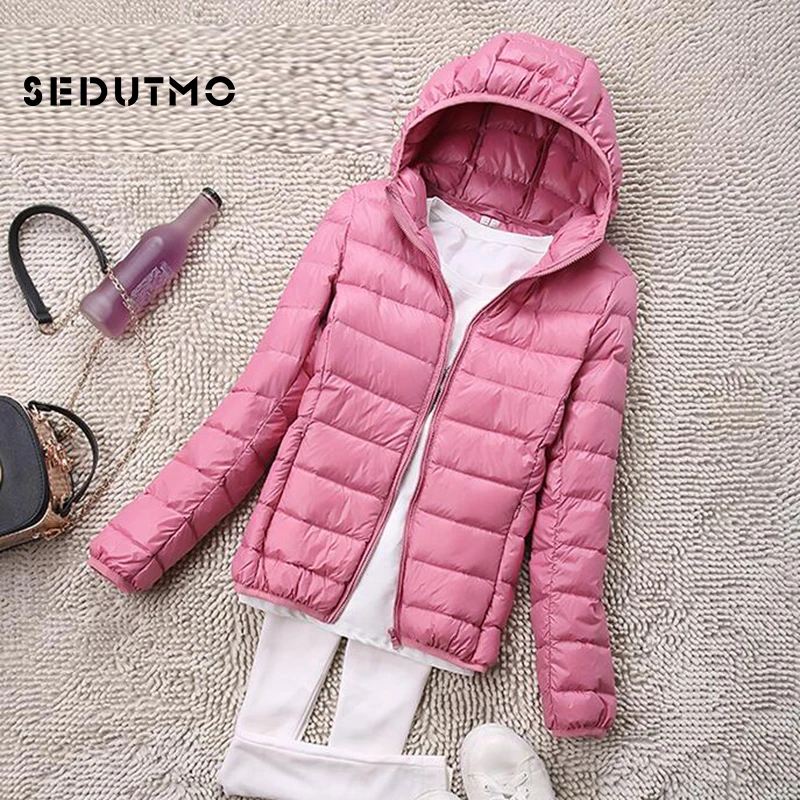 Kopen SEDUTMO Winter Plus Size 4XL Womens Donsjacks Korte Ultra Light Duck Down Jas Hooded Puffer Jas Herfst Parka ED034