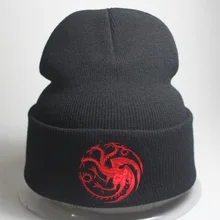 Модные новые теплые шапки с драконом для мужчин и женщин, шапочки с изображением Игры престолов, вязаные шапки Skullies Bone