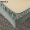 AHSNME 100% Cotton sheets Super Soft parure de lit Cool Summer Simple Army Green Fitted Sheet 90x200/120x200/180x200cm 5