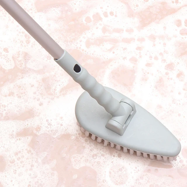 Creative Long Handle Retractable Aluminum Rod Tile Cleaning Brush Spin