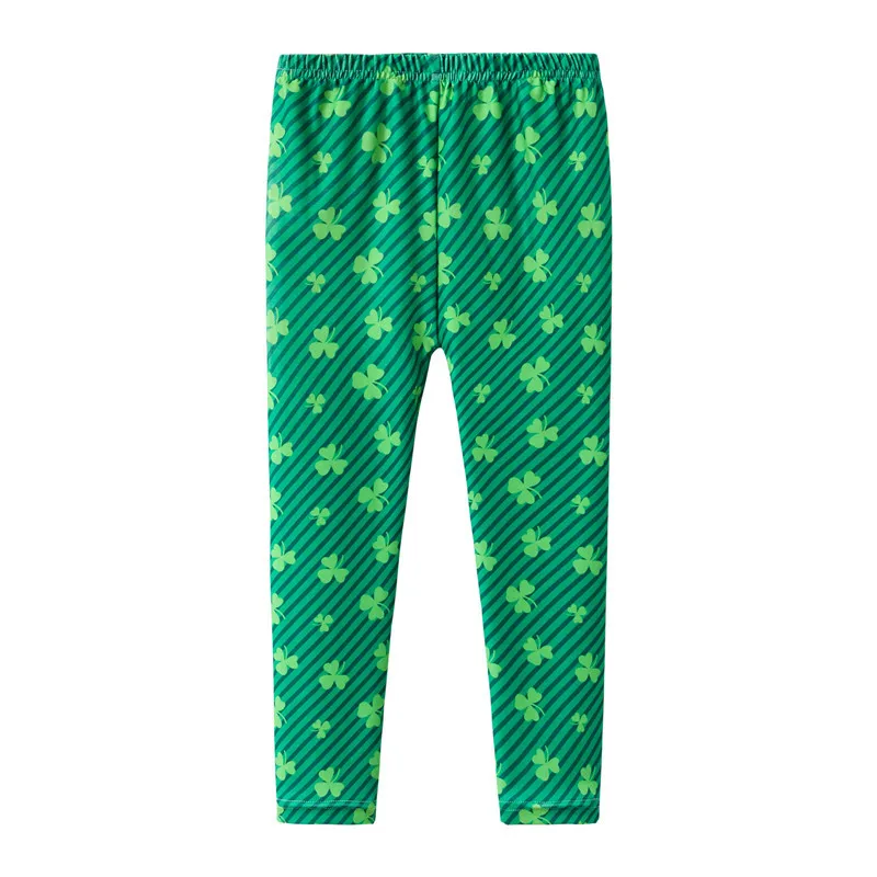 Fashion Cotton Baby Girls Leggings Four Leaf Clover Printed Children Pants Kids Trousers For Height 90-160cm Fashion Cotton Baby Girls Leggings Four Leaf Clover Printed Children Pants Kids Trousers For Height 90-160cm