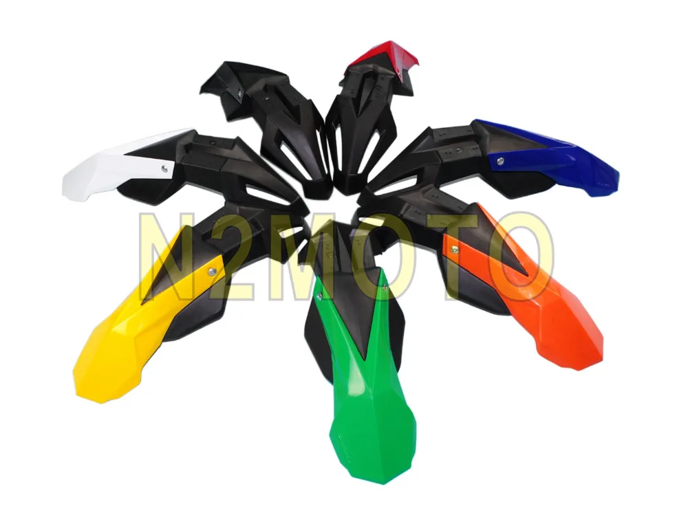 

For DRZ KX YZ WR XR CRF RMZ KLX Motorcycles Front Fender Motocross Mudguard Blue Orange Red Green White Black for KTM Honda