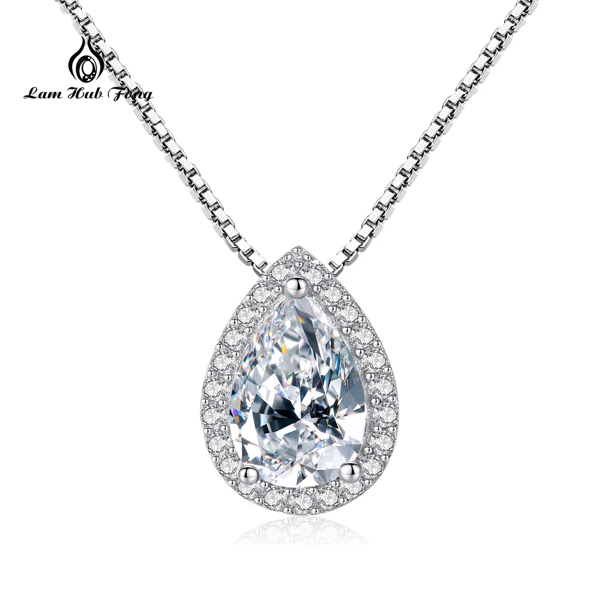 

925 Sterling Silver Fashion Pear Cut AAA Cubic Zircon Waterdrop Pendant Necklace for Women Bridal Wedding Necklace Jewelry