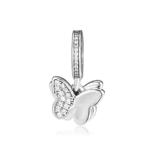 CKK Fit Pandora Браслеты развевающиеся бабочки амулеты 925 оригинальные бусины из стерлингового серебра для изготовления ювелирных изделий