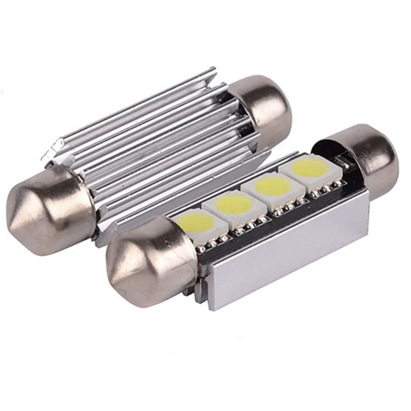 

HNYRI 10 x CANBUS C5W 5050 4SMD 41mm LED White Car styling reading SUV Plate light Bulbs Dome Light Festoon Lamp source 12V