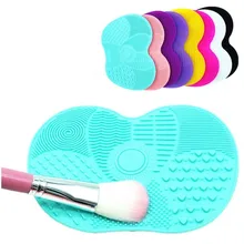 1PC Silicone Makeup Brush Cleaning Mat Washing Tools Small Pad Sucker Scrubber Board Washing Cosmetic Brush Cleaner Tool silicone makeup brush cleaning mat washing tools hand tool large pad sucker scrubber board washing cosmetic brush cleaner tool
