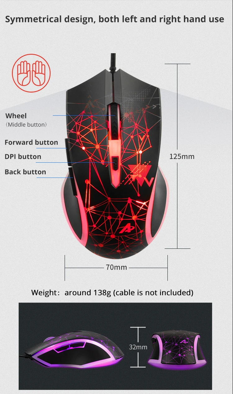 jazz Mechanical Wolf Wired Gaming Keyboard & Mouse Combos 104 Keys Backlit Keyboard 3200DPI Mouse  (20)