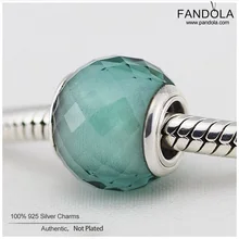 Аутентичные граней стерлингового серебра 925 пробы, стеклянные подвески, зеленый кварц, бусины для изготовления ювелирных изделий, подходит для оригинальных браслетов plata de ley 925