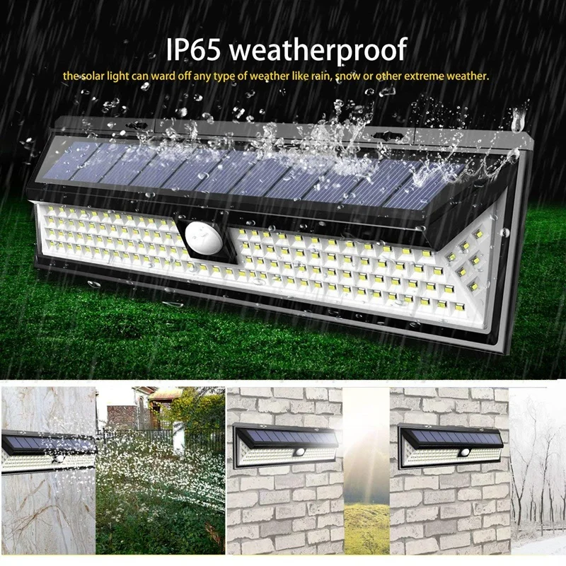 Солнечная лампа 118 светодиодный PIR датчик движения лампа на открытом воздухе IP65 водонепроницаемый Солнечный садовый светильник s аварийный светильник безопасности Солнечная настенная лампа