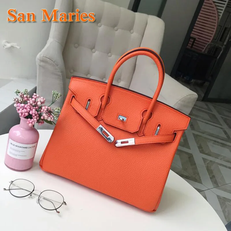 Goede San Maries Luxe Designer Merk Handtassen Van Hoge Kwaliteit Echt Lederen Dames Portemonnee Schoudertas Klassieke Vrouwelijke Tote