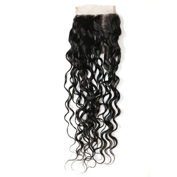 

JSDshine Brazilian Human Hair Water Wave 4*4 Lace Closure 100% Human Hair Natural Color Remy Hair Closure Free Shipping