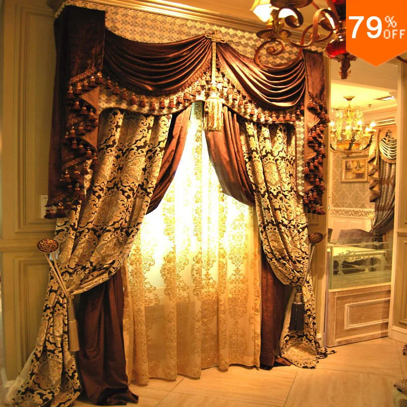 

Luxury classical canopy curtain fashion tman christmas Best quality of luxury jacquard curtain finished products canopy curtain